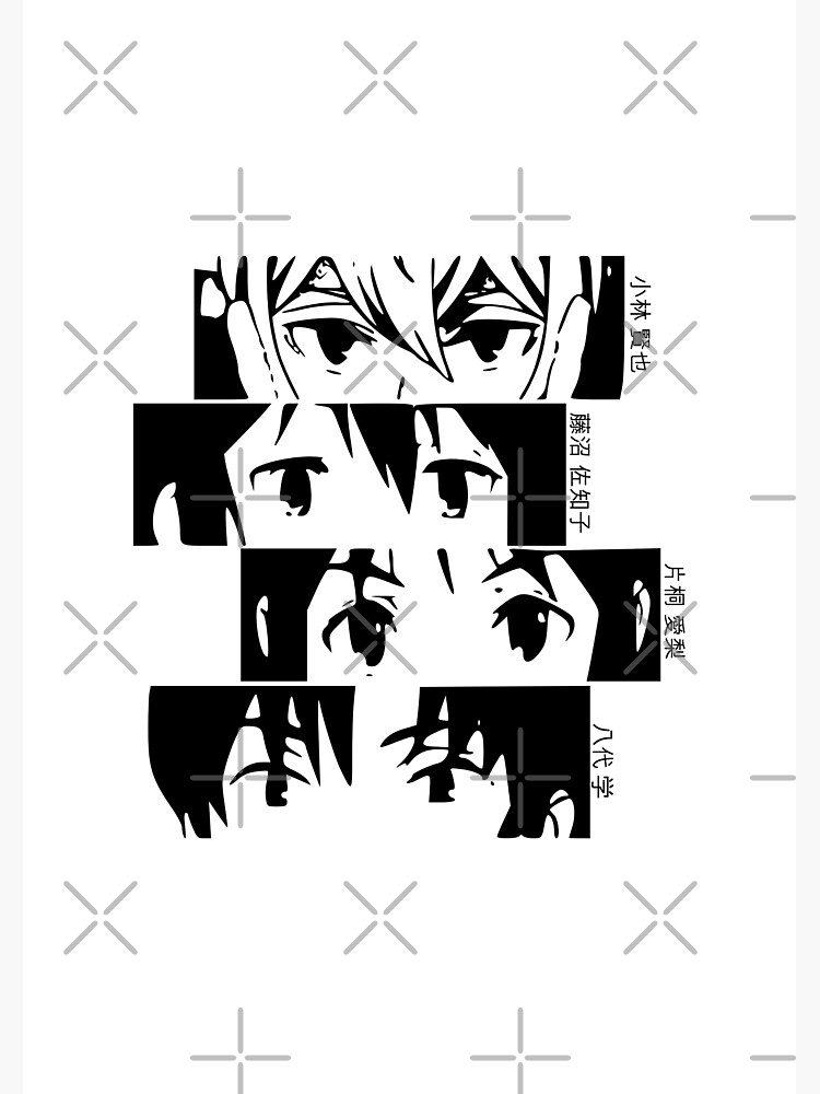 erased anime characters blue satoru fujinuma red kayo hinazuki yellow kenya  kobayashi bokumachi kanji fanart Magnet for Sale by Animangapoi