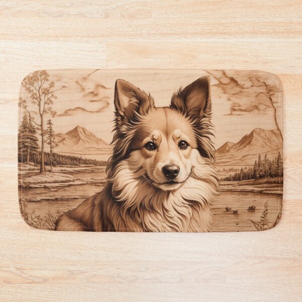 Item preview, Sheltie: The Gentle Alertness of Wood (Pyro Pets Art - 043) designed and sold by pyropetsart.