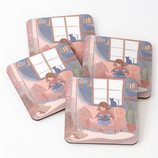 Item preview, Girl Reading With Her Cat In Cozy Room - Bookish Girl Aesthetic designed and sold by Wiss2Arts.