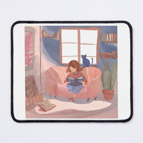 Item preview, Girl Reading With Her Cat In Cozy Room - Bookish Girl Aesthetic designed and sold by Wiss2Arts.