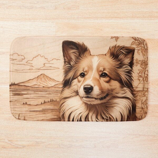 Item preview, Sheltie: The Gentle Alertness of Wood (Pyro Pets Art - 044) designed and sold by pyropetsart.