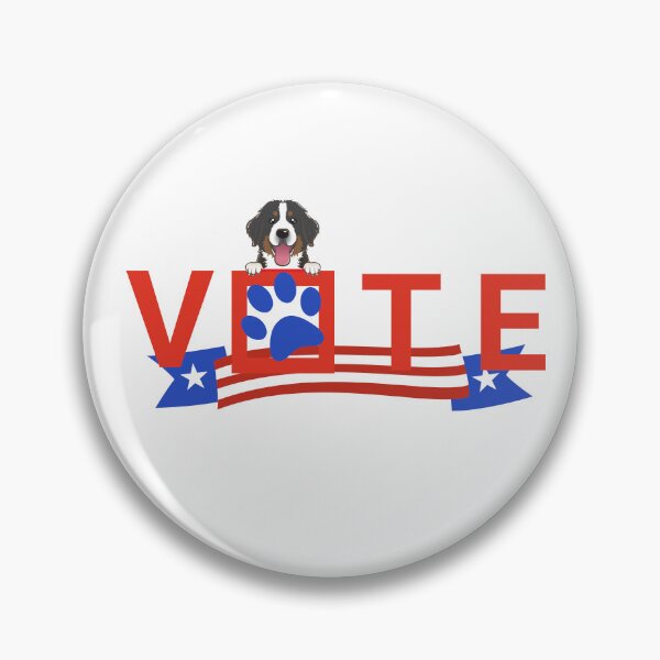 Item preview, American Flag Vote Slogan With Paw Print and Bernese Mountain Dog designed and sold by PAWsitiveCurios.