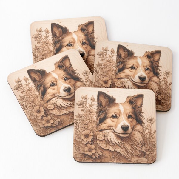 Item preview, Sheltie: The Gentle Alertness of Wood (Pyro Pets Art - 045) designed and sold by pyropetsart.