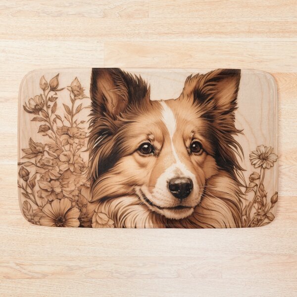 Item preview, Sheltie: The Gentle Alertness of Wood (Pyro Pets Art - 045) designed and sold by pyropetsart.