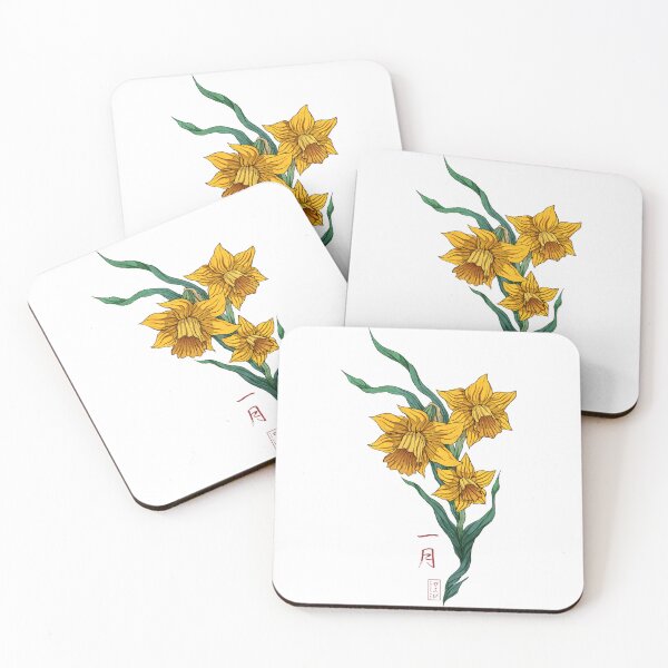 Item preview, Daffodil Japanese Japan painting horoscope january designed and sold by GetawayApparela.