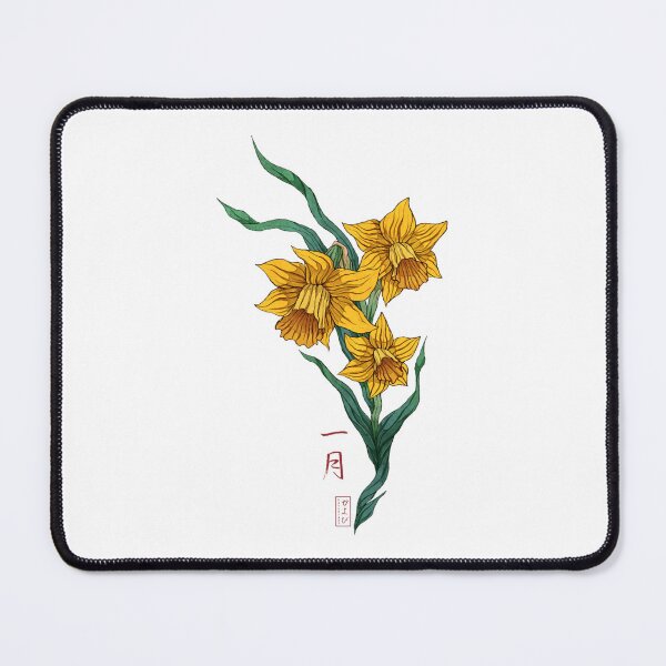 Item preview, Daffodil Japanese Japan painting horoscope january designed and sold by GetawayApparela.