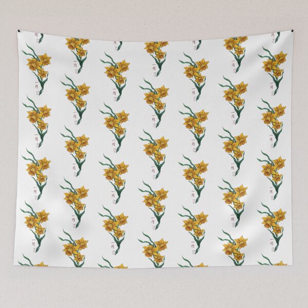 Item preview, Daffodil Japanese Japan painting horoscope january designed and sold by GetawayApparela.