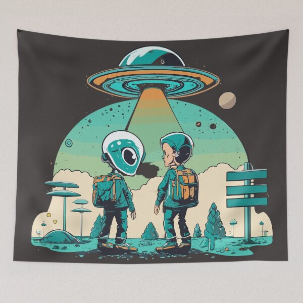 Item preview, Interstellar Encounter - Alien and Human First Contact designed and sold by InkBlvd.