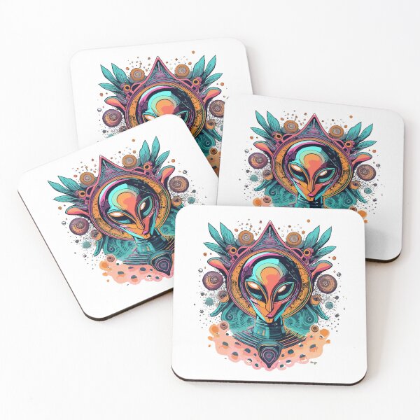 Item preview, Extraterrestrial Odyssey Psychedelic Alien designed and sold by InkBlvd.