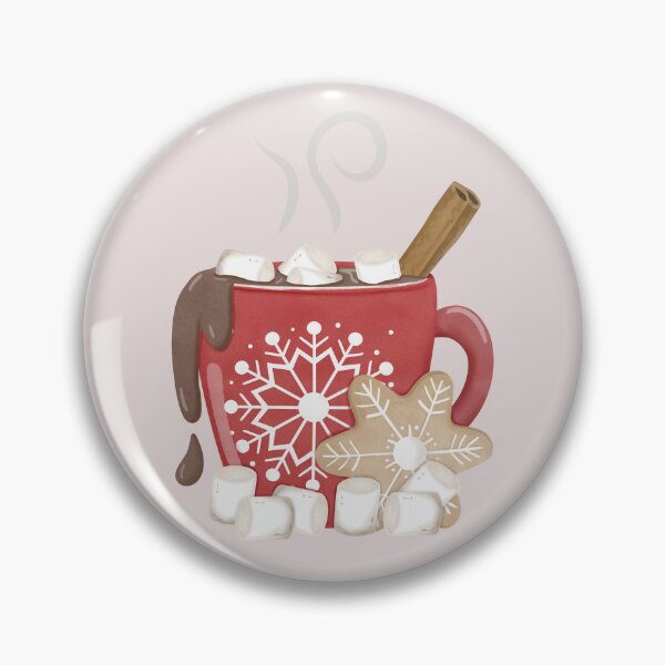 Item preview, Hot chocolate with marshmallow and cinnamon stick in red mug designed and sold by Chapin03.