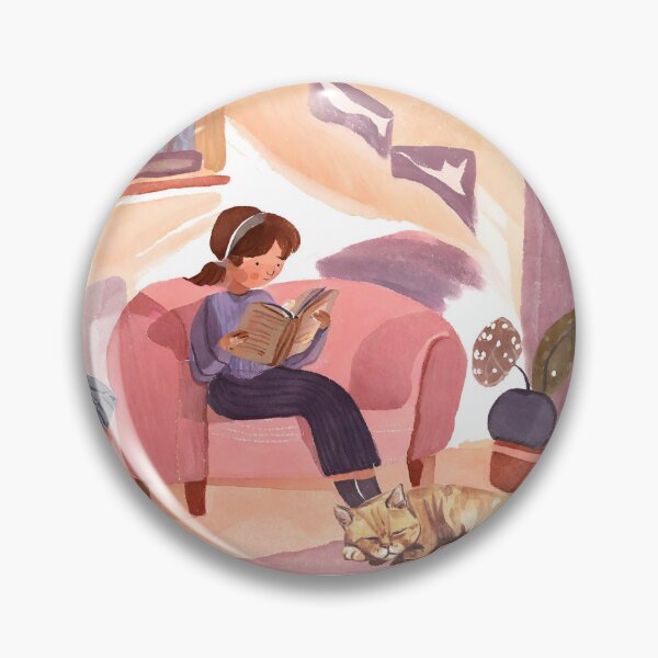 Item preview, Girl Reading With Her Cat In Cozy Room - Bookish Girl Aesthetic designed and sold by Wiss2Arts.