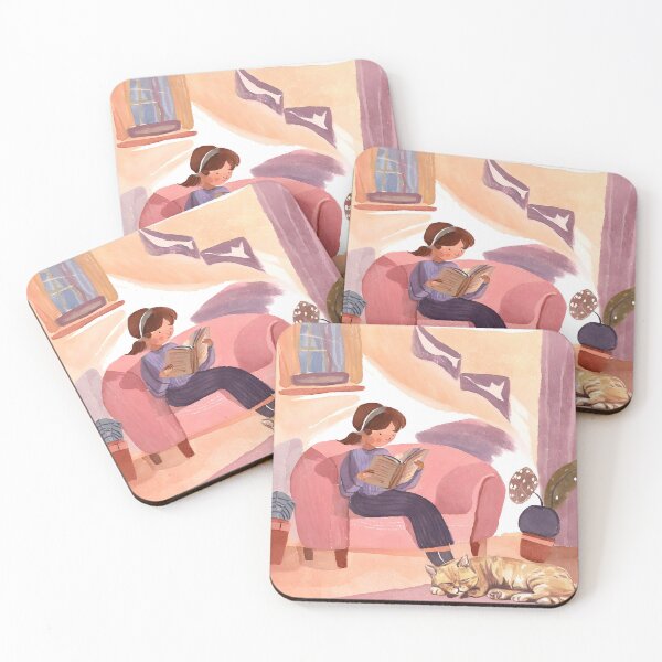 Item preview, Girl Reading With Her Cat In Cozy Room - Bookish Girl Aesthetic designed and sold by Wiss2Arts.