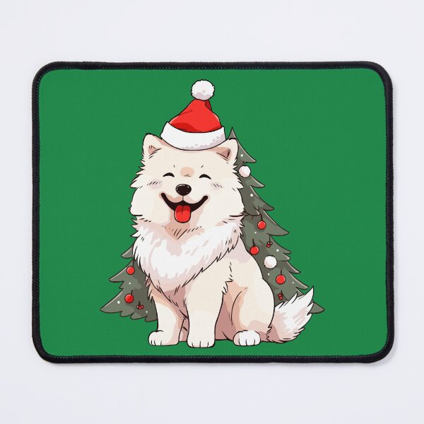 Item preview, Cute Dog wearing Santa hat and Christmas tree designed and sold by Niktarka.