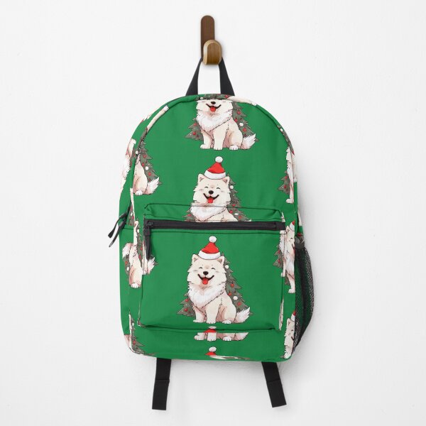 Item preview, Cute Dog wearing Santa hat and Christmas tree designed and sold by Niktarka.