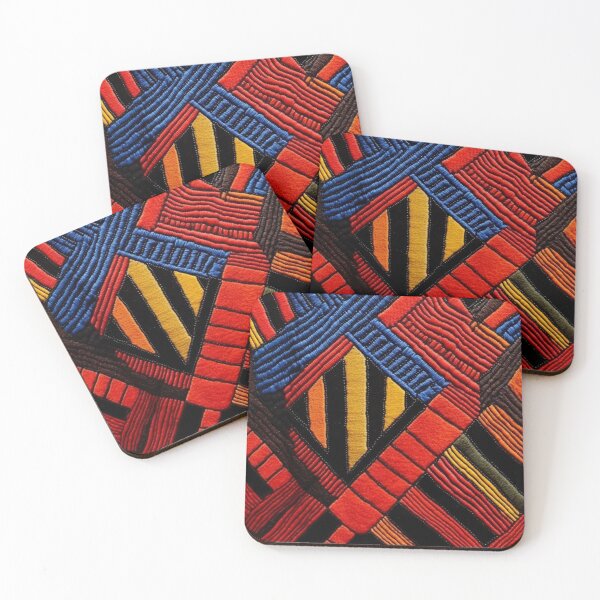 Item preview, Red Striped African Geometric Abstract Pattern designed and sold by GoeCentric.
