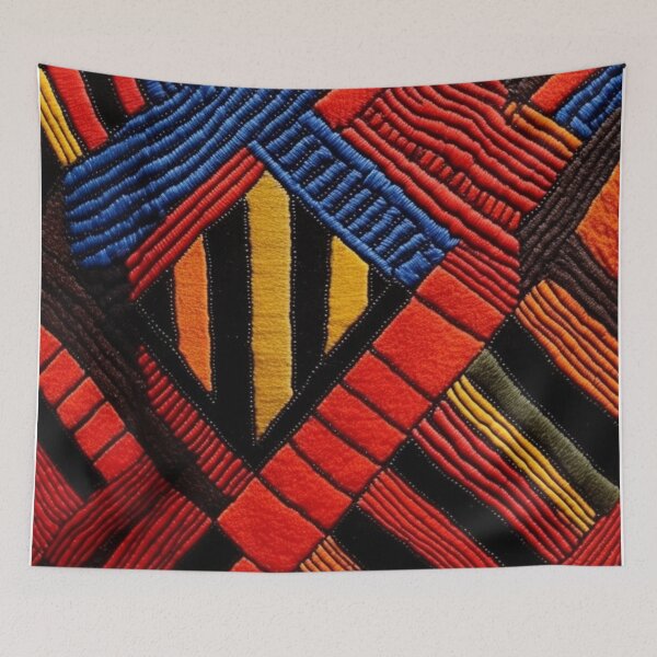 Artikelvorschau, Rot gestreiftes afrikanisches geometrisches abstraktes Muster entworfen und verkauft von GoeCentric.