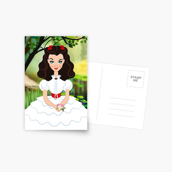 Weißes Scarlett-Kleid Postkarte