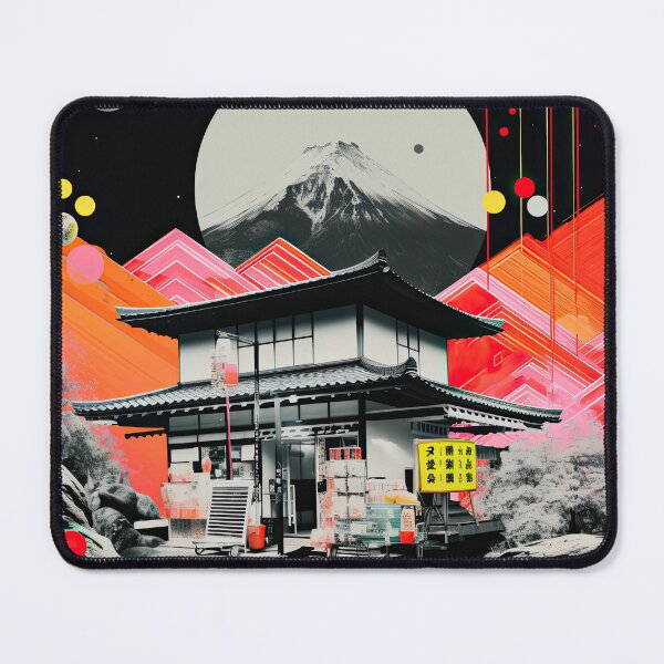 Item preview, Futuristic Japanese Landscape: Neon Meets Tradition designed and sold by ZedOhEe.