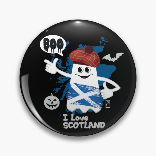 Item preview, BOO GHOST with Scottish flag "I love Scotland" - cute Halloween designed and sold by ArtProjectShop.