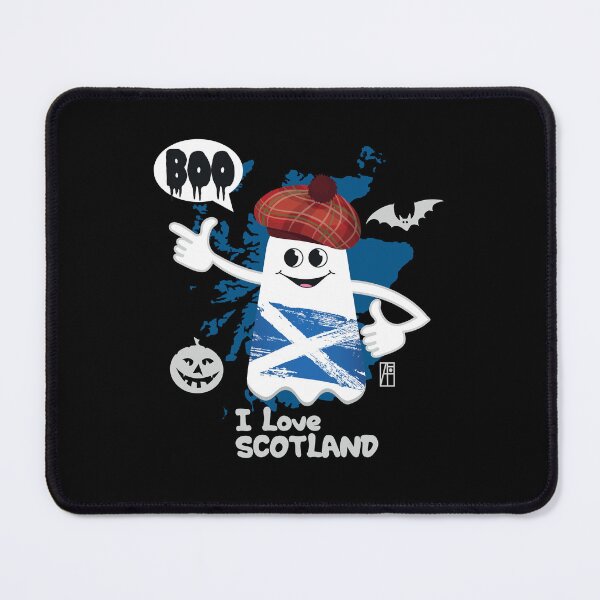 Item preview, BOO GHOST with Scottish flag "I love Scotland" - cute Halloween designed and sold by ArtProjectShop.