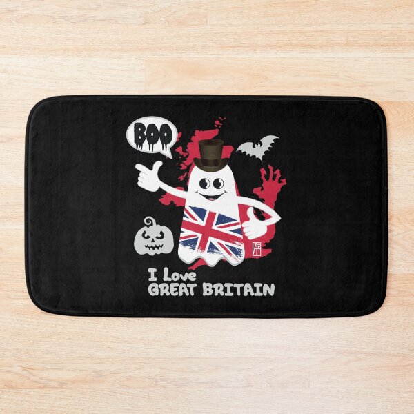 Item preview, BOO GHOST with the English flag "I love Great Britain" - cute Halloween designed and sold by ArtProjectShop.