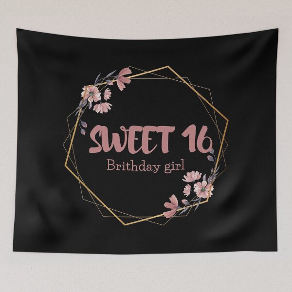 Item preview, sweet 16 Birthday squad Girl party cute pink girly flower border designed and sold by TNwandesignart.