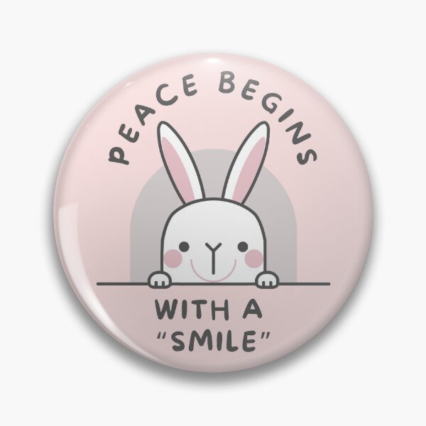 Item preview, Peace Begins with a Smile, Kawaii rabbit designed and sold by Mika2525-smile.