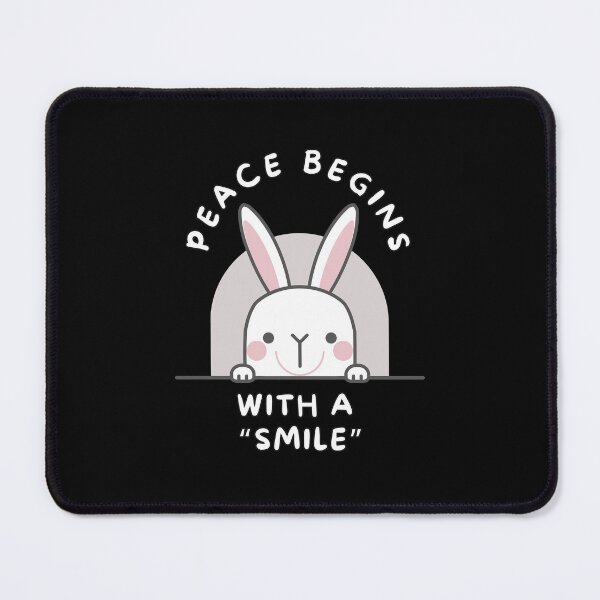 Item preview, Peace Begins with a Smile, Kawaii rabbit 2 designed and sold by Mika2525-smile.