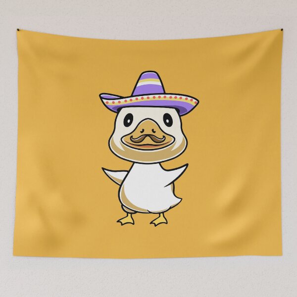 Item preview, Cute duck with sombrero hat cartoon illustration designed and sold by cubbone.
