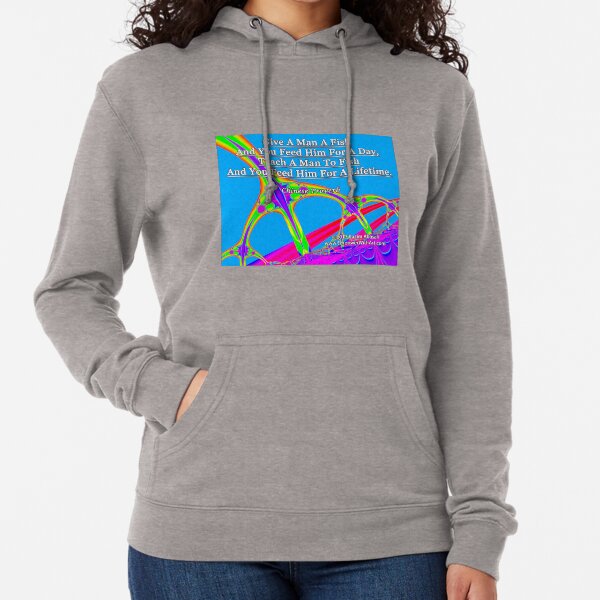 Give A Man A Fish Lightweight Hoodie
