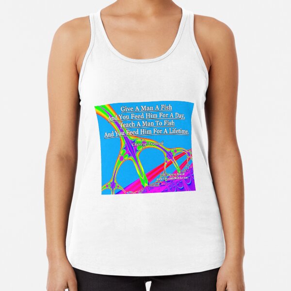 Give A Man A Fish Racerback Tank Top