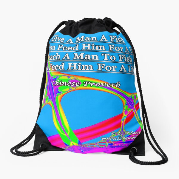 Give A Man A Fish Drawstring Bag