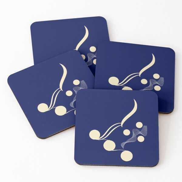 Item preview, Curved wavy and Circles. Ivory and Blue. by Mill2023 designed and sold by Mill2023.