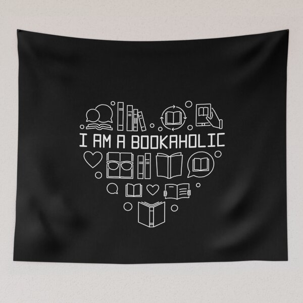 Item preview, I'am Bookaholic Heart creative heart-shaped outline design for Book Lover and Nerd designed and sold by venomousvector.