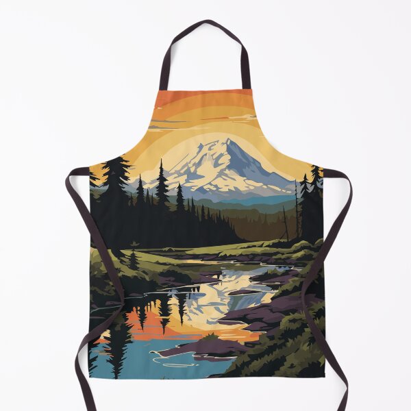 Aperçu de l'œuvre Coucher de soleil rétro inspiré du mont Rainier créée et vendue par Tara Neal.