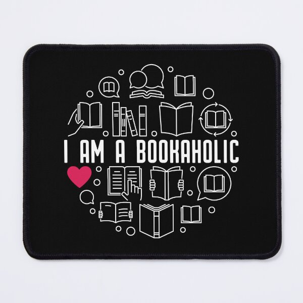 Item preview, I am a Bookaholic creative round design in outline style for literature Lovers and Book Nerds designed and sold by venomousvector.