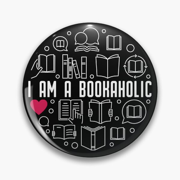 Item preview, I am a Bookaholic creative round design in outline style for literature Lovers and Book Nerds designed and sold by venomousvector.