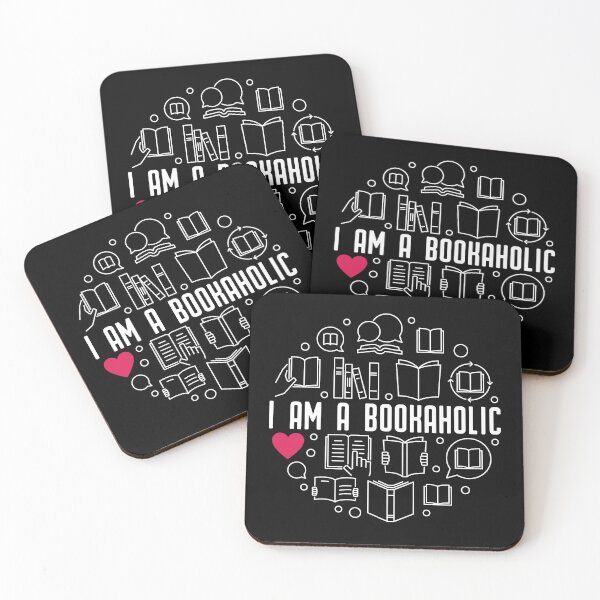 Item preview, I am a Bookaholic creative round design in outline style for literature Lovers and Book Nerds designed and sold by venomousvector.