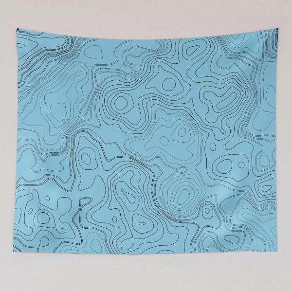 Item preview, Powder blue Topography Abstract Pattern. designed and sold by ARichArts.