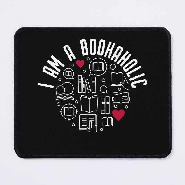 Item preview, I am a Bookaholic creative round minimal design in outline style for literature Lovers and Book Nerds designed and sold by venomousvector.