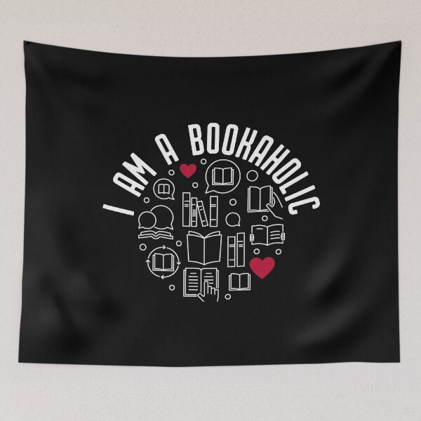 Item preview, I am a Bookaholic creative round minimal design in outline style for literature Lovers and Book Nerds designed and sold by venomousvector.