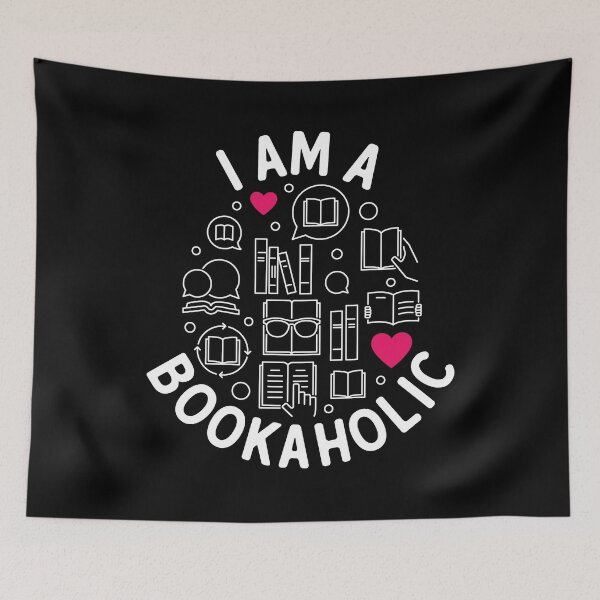 Item preview, I am a Bookaholic circle shaped minimal design in outline style for Literature Fans and Book Nerds designed and sold by venomousvector.