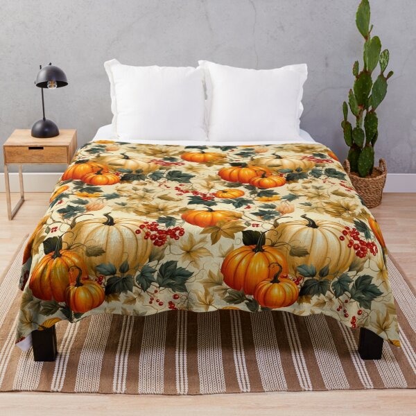 Item preview, Vintage botanical pumpkin berry autumn fall print designed and sold by FoxTreeDesign.