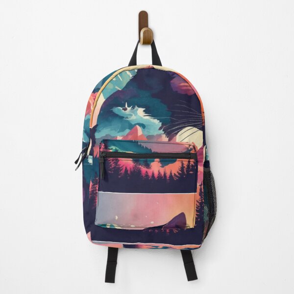 Item preview, Vintage Watercolor Mountain And Cat designed and sold by FenwickDesign99.