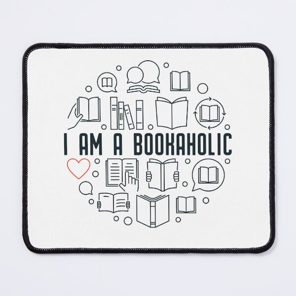 Item preview, I am a Bookaholic creative round design in thin line style for literature Lovers and reading fans designed and sold by venomousvector.