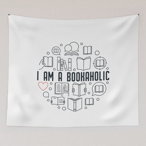 Item preview, I am a Bookaholic creative round design in thin line style for literature Lovers and reading fans designed and sold by venomousvector.