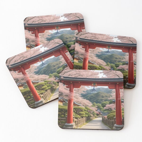 Item preview, Japanese gate during spring time designed and sold by mikaws.