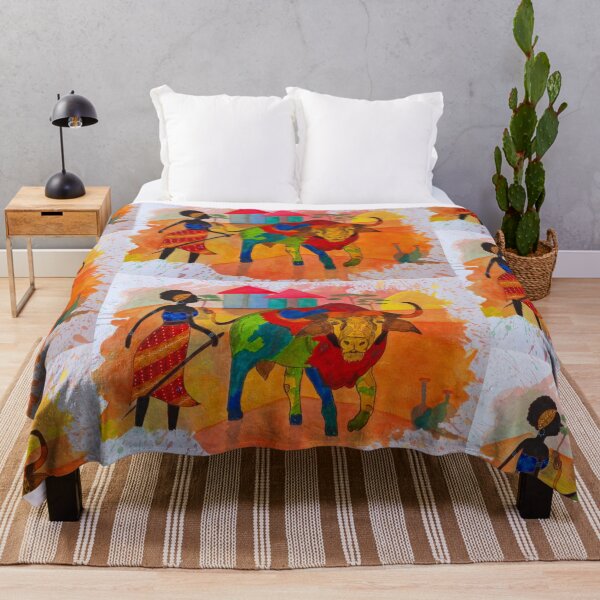 Item preview, African woman and her mighty Buffalo designed and sold by Kiruthikaarts.