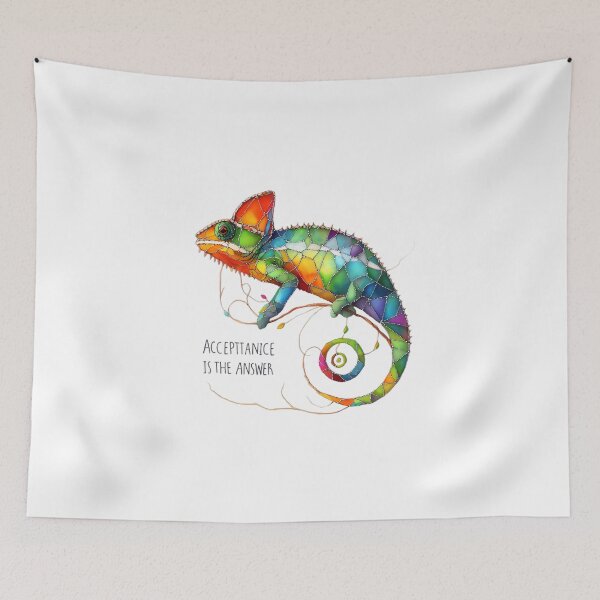 Item preview, "Acceptance is the Answer" Chameleon Stained Glass T-Shirt based on aa slogan designed and sold by lamp148.