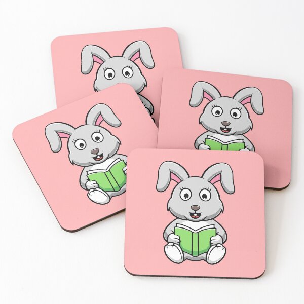 Item preview, cute rabbit reading book cartoon illustration designed and sold by cubbone.
